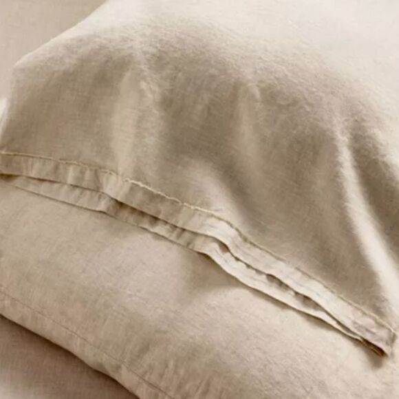 Linen Blend Flat Sheet-natural - Picture 1 of 3